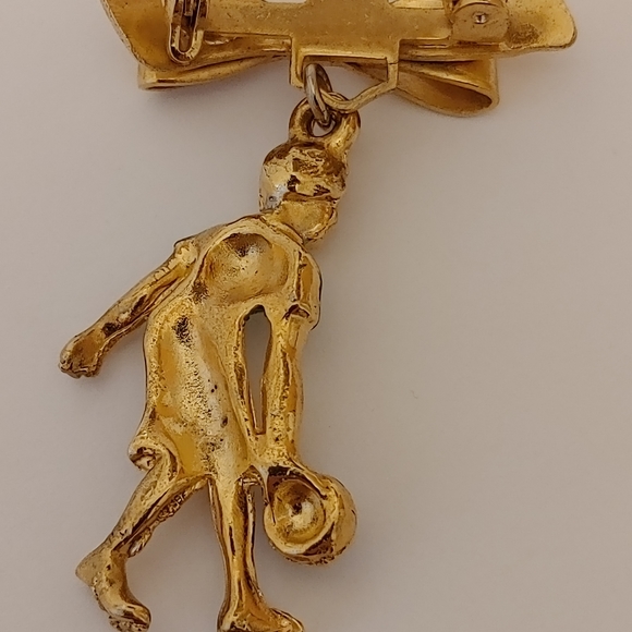 Bowling brooch vintage enamel 1950's - Picture 3 of 3